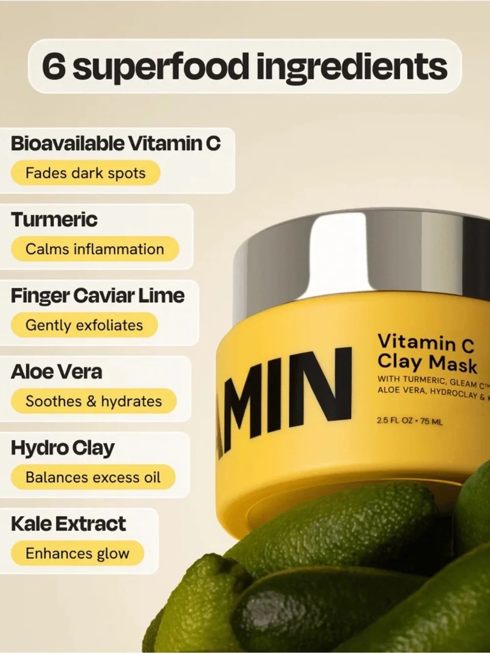 Gleamin Vitamin C Treatment Mask with Applicator Brush